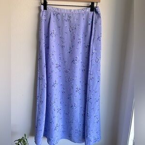 Vintage Pierre Cardin purple floral long maxi skirt - size S